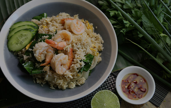 Reis mit Shrimps